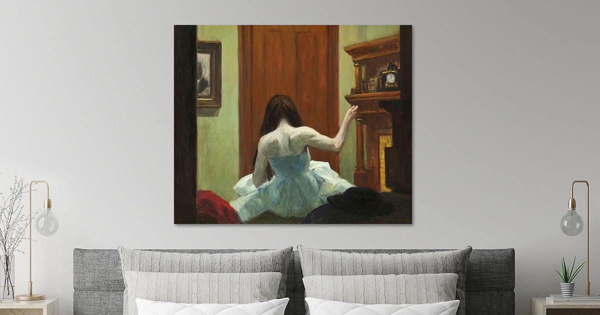 OverstockArt Kunstdruck „Night Hawks“ Von Edward Hopper – 50,8 X 61 Cm, Auf Leinwand & Fertig Gerahmt